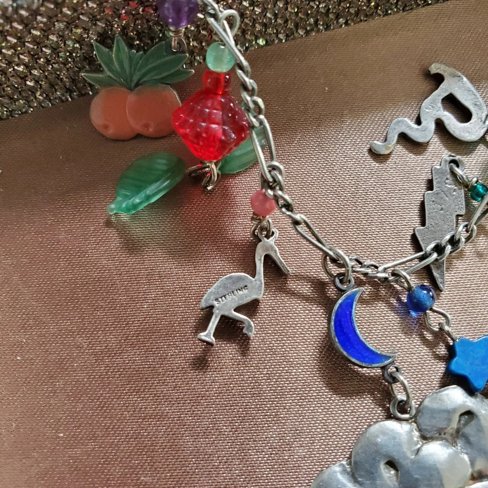 Vintage Lucy Issacs Sterling Rainforest Necklace - Picture 8 of 16